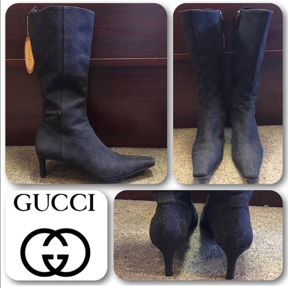 Gucci Shoes - Authentic Gucci Boots Size 9 Chocolate Canvas
